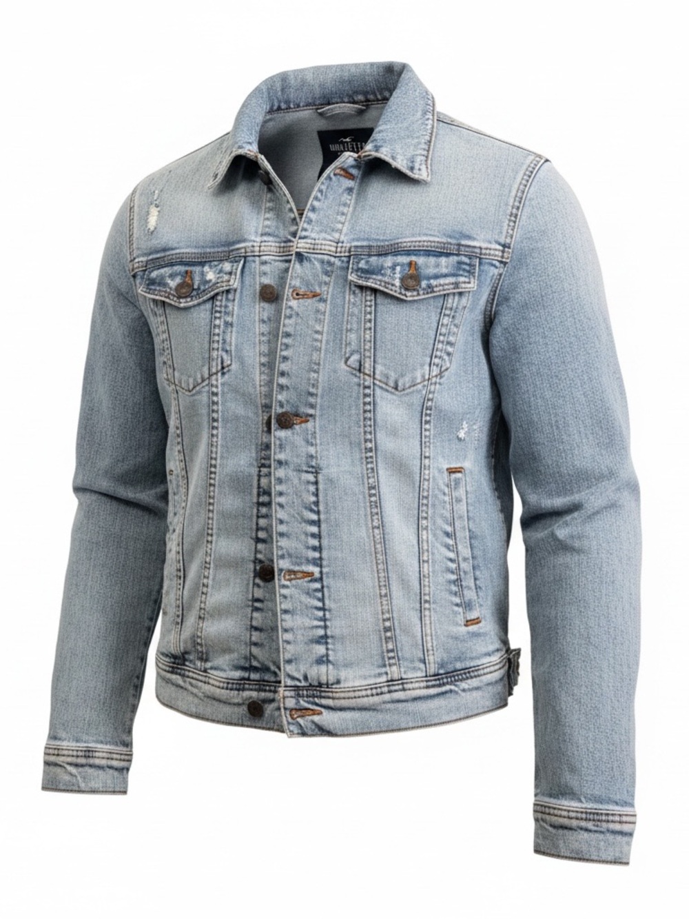 Hollister Light Blue Distressed Denim Jacket